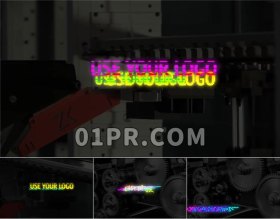 Pr字幕条模板 RGB分离小故障彩色毛刺失真数字科技文字标题 Pr素